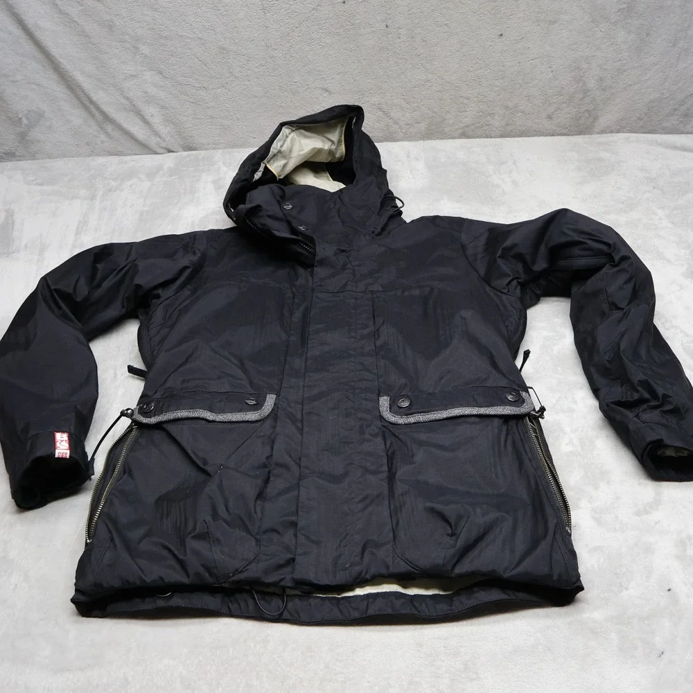 Bonfire Jacket Womens Small Black Rainier Hooded Ski Snow Pit Zip Winter VTG